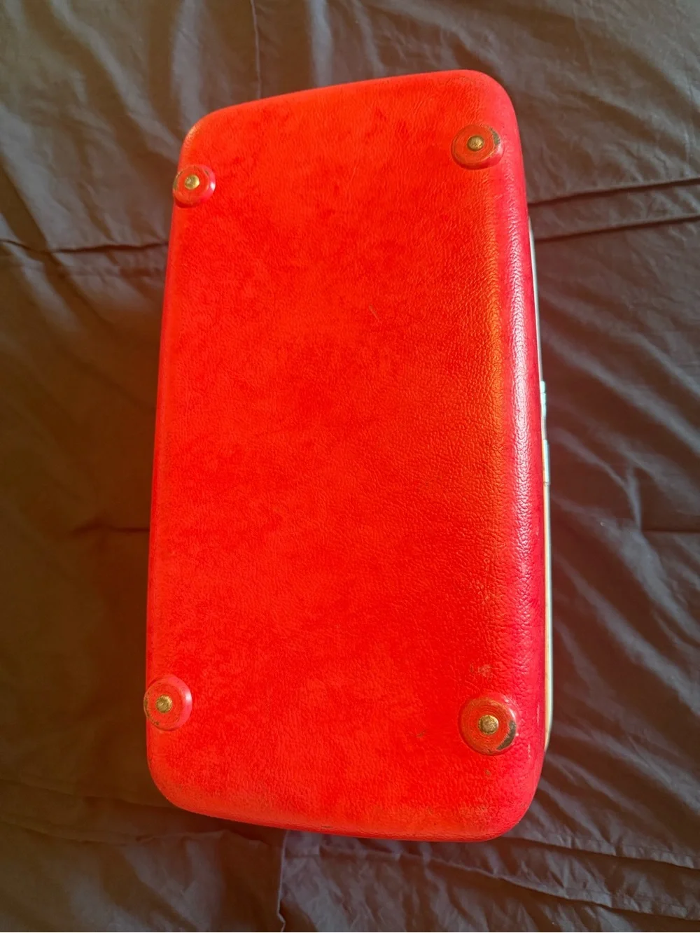 Samsonite Red Train Case with Silver Trim